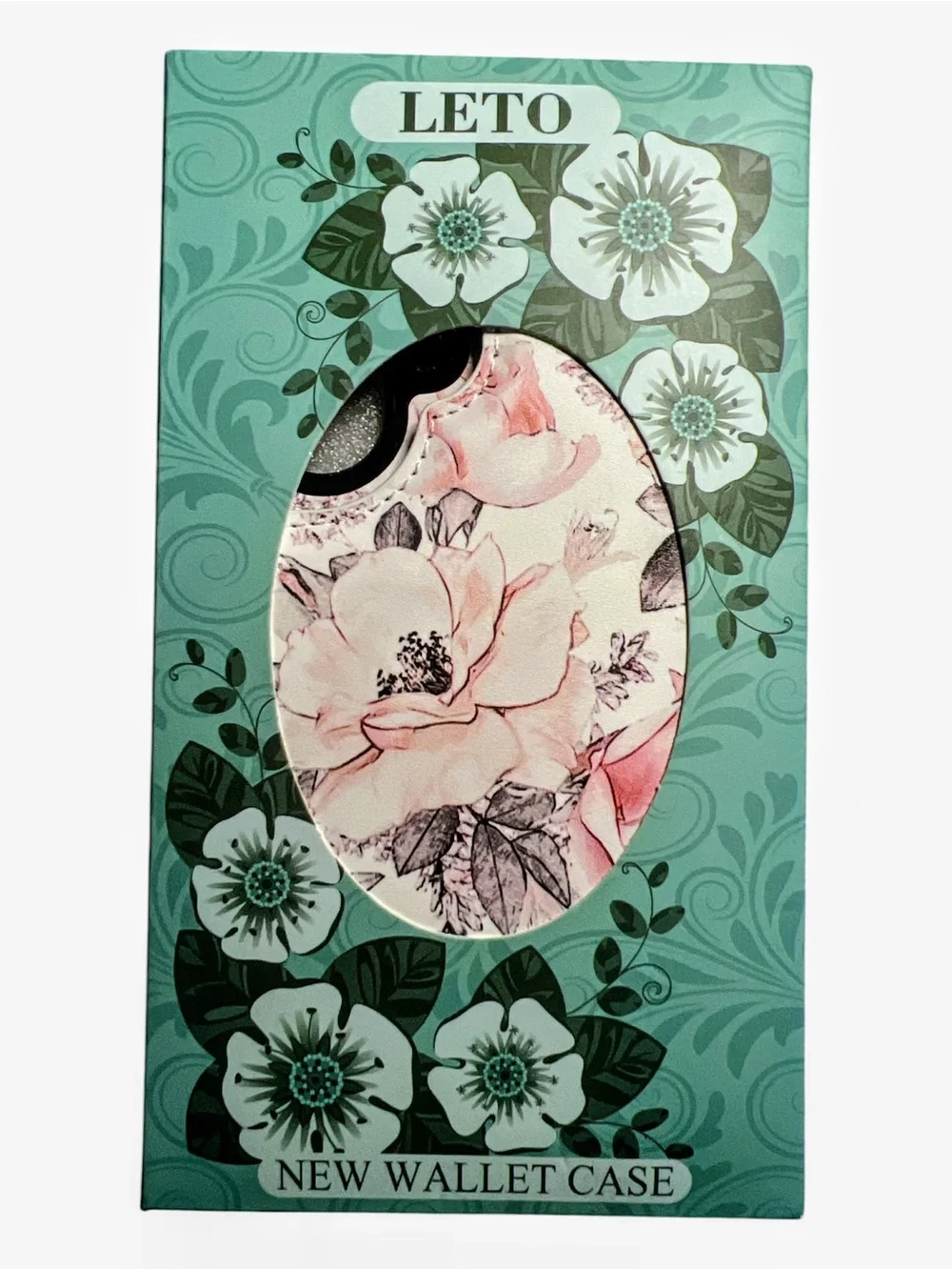 Leto Floral Pink Wallet Cell Phone Case with Card Slots iPhone 16
